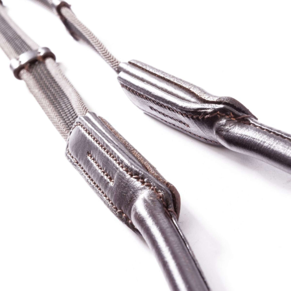 Kavalkade Riendas Cosido Alrededor Marron