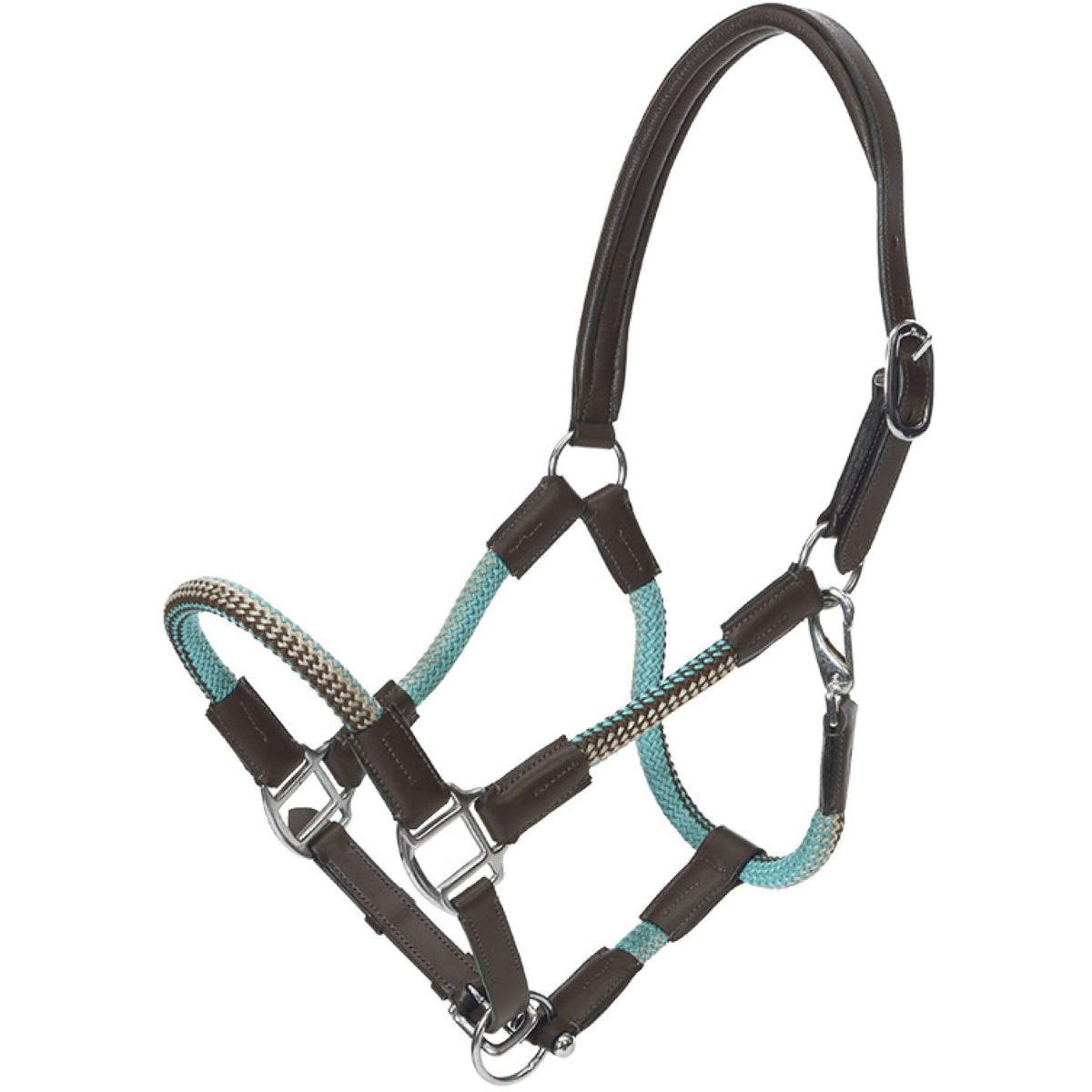 Kavalkade Cabezada Cavo con Cuerda Marron/Turquesa