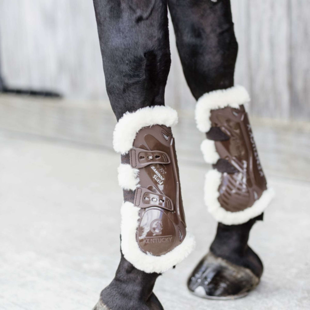 Kentucky Horsewear Botas para tendones Bamboo Elastic Español (ES): piel de oveja vegana Marron