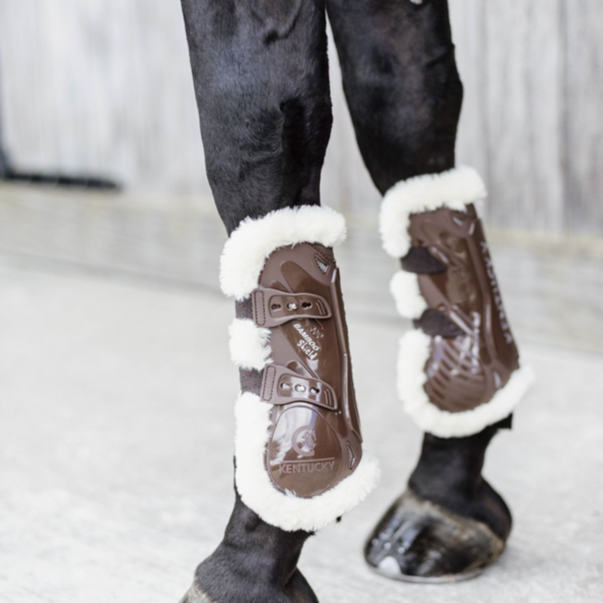 Kentucky Horsewear Botas para tendones Bamboo Elastic Español (ES): piel de oveja vegana Marron