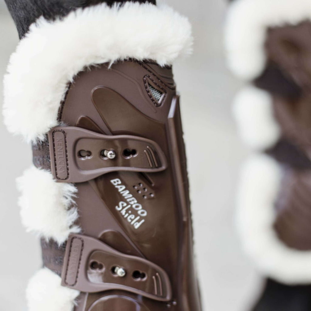 Kentucky Horsewear Botas para tendones Bamboo Elastic Español (ES): piel de oveja vegana Marron