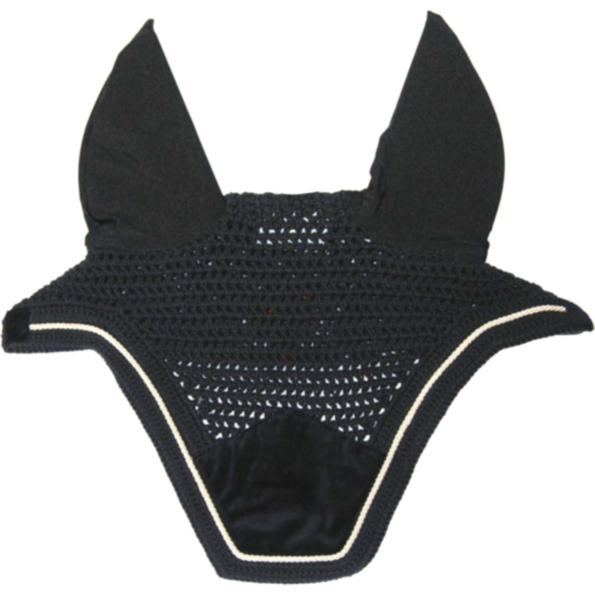 Kentucky Horsewear Bonete para Orejas Wellington Basic Velvet Negro