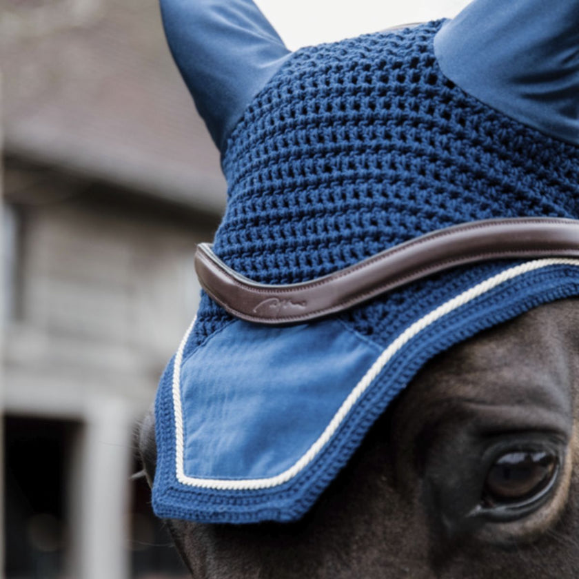 Kentucky Horsewear Bonete para Orejas Wellington Basic Velvet Navy