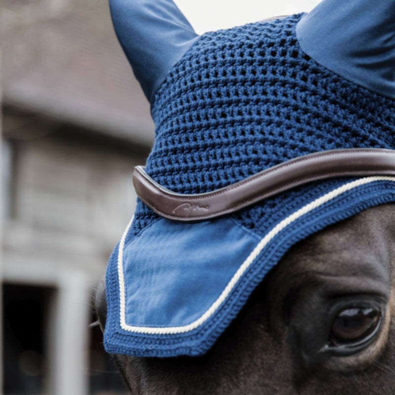 Kentucky Horsewear Bonete para Orejas Wellington Basic Velvet Navy