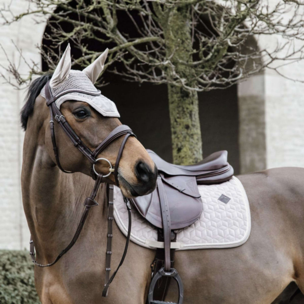 Kentucky Horsewear Bonete para Orejas Wellington Basic Velvet Beige