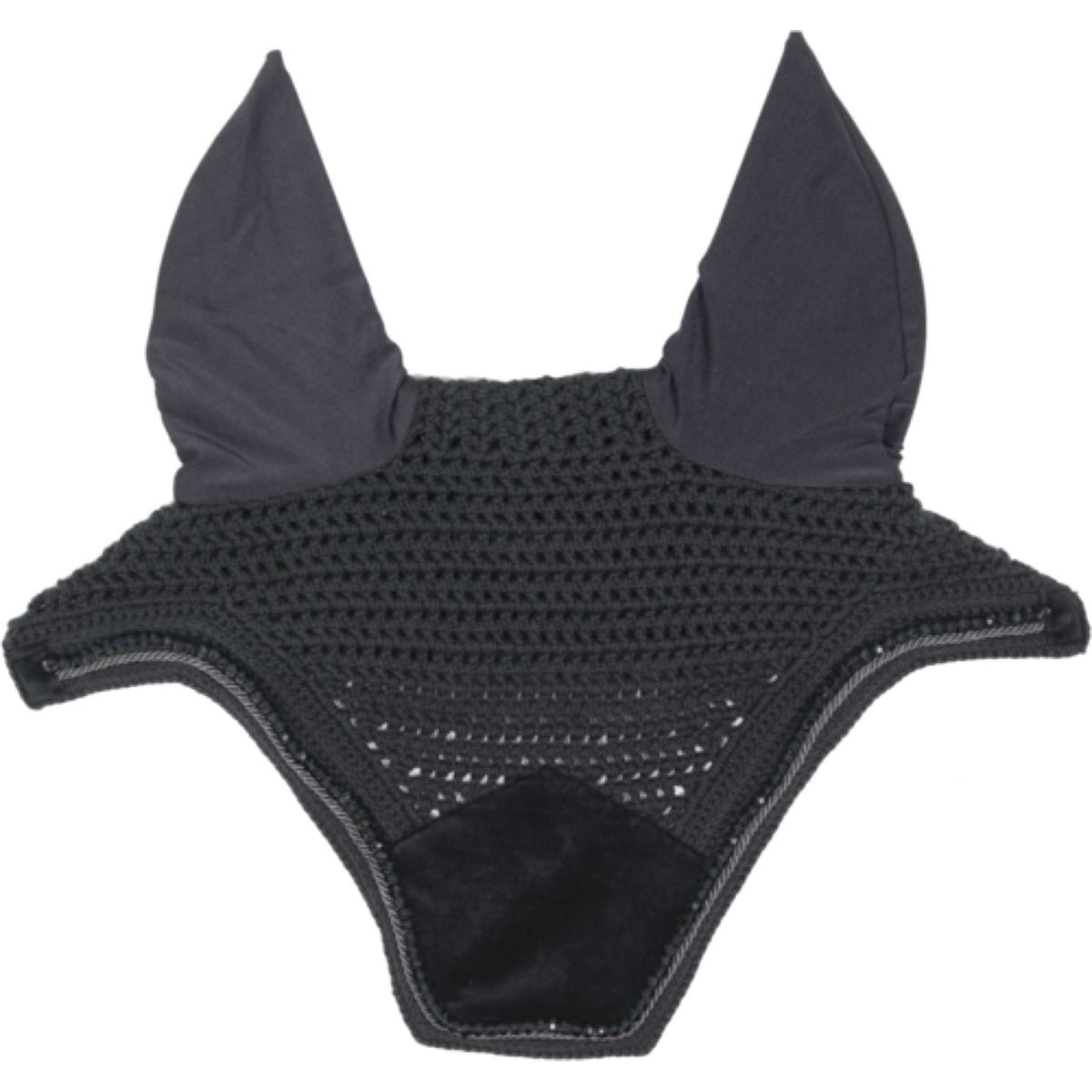 Kentucky Horsewear Bonete para Orejas Wellington Velvet Pearls Negro