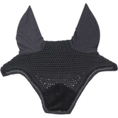 Kentucky Horsewear Bonete para Orejas Wellington Velvet Pearls Negro