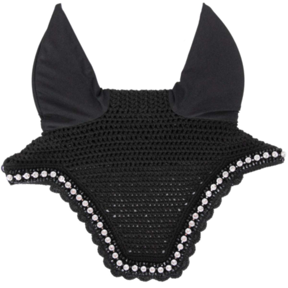 Kentucky Horsewear Bonete para Orejas Wellington Big Stone & Pearl Soundless Negro