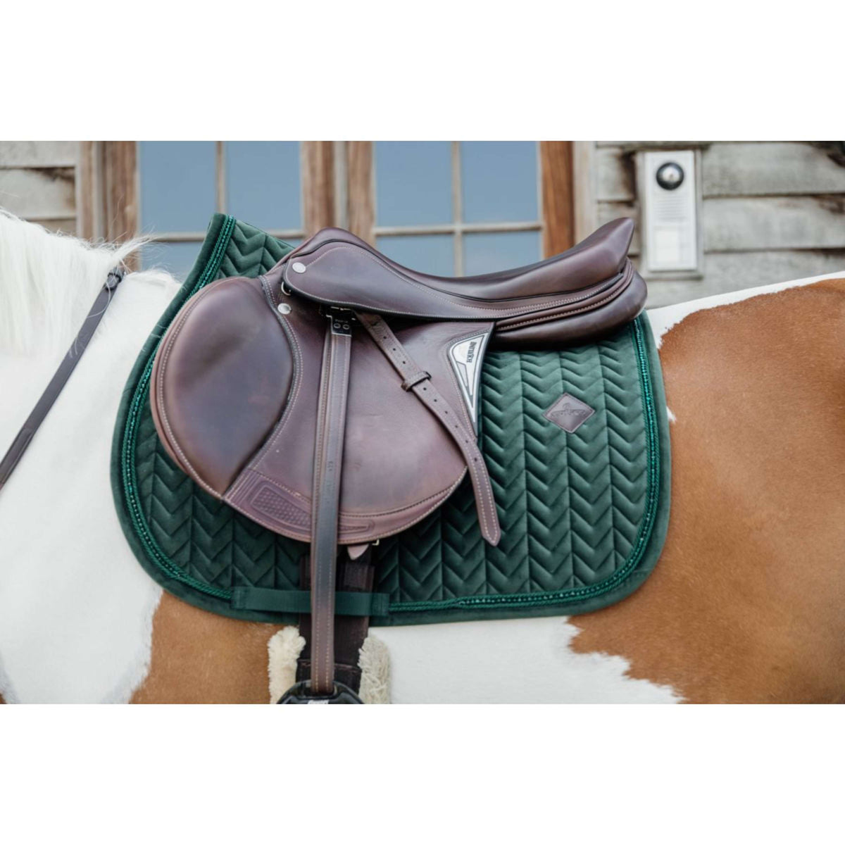 Kentucky Horsewear Mantilla Velvet Pearls Springen Pine Green