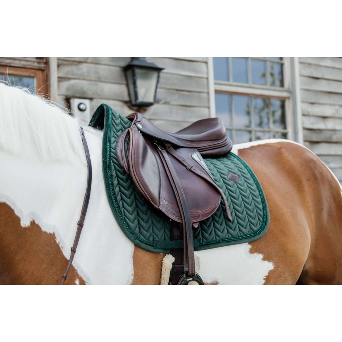 Kentucky Horsewear Mantilla Velvet Pearls Springen Pine Green