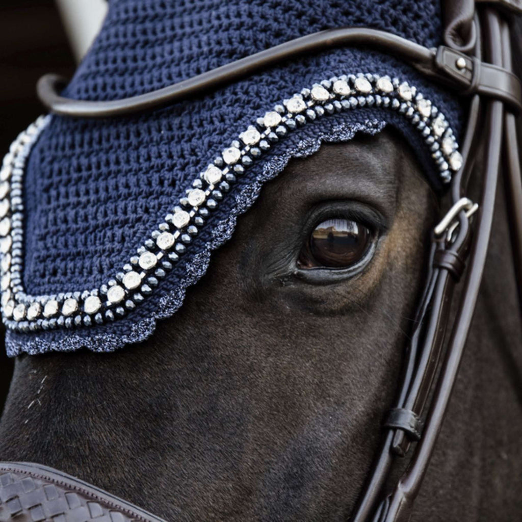 Kentucky Horsewear Bonete para Orejas Wellington Big Stone & Pearl Dark Navy