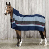 Kentucky Horsewear Manta de Forro Polar Heavy Square Stripes Marino/Gris Puntos