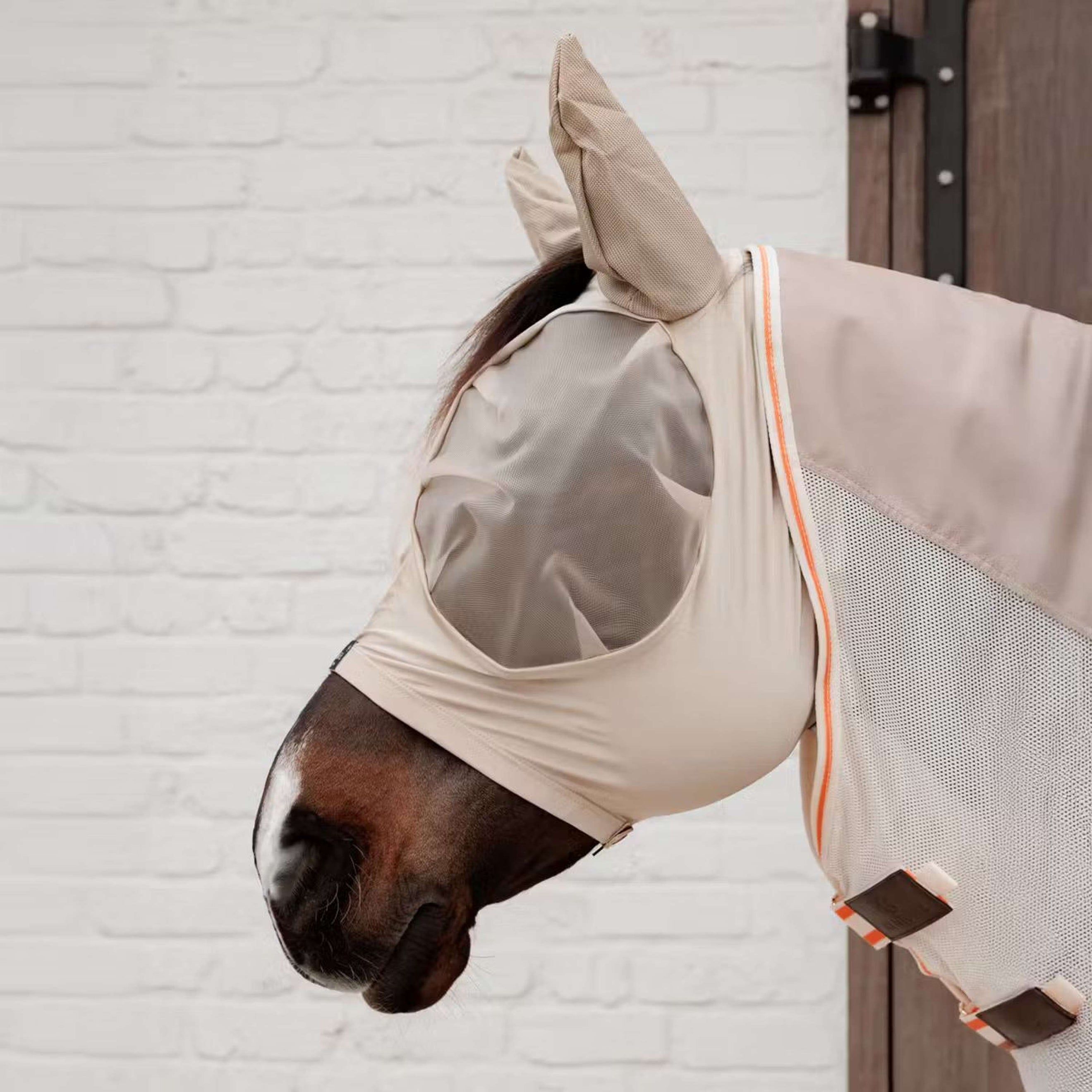 Kentucky Horsewear Máscara para Moscas Slim Fit Beige