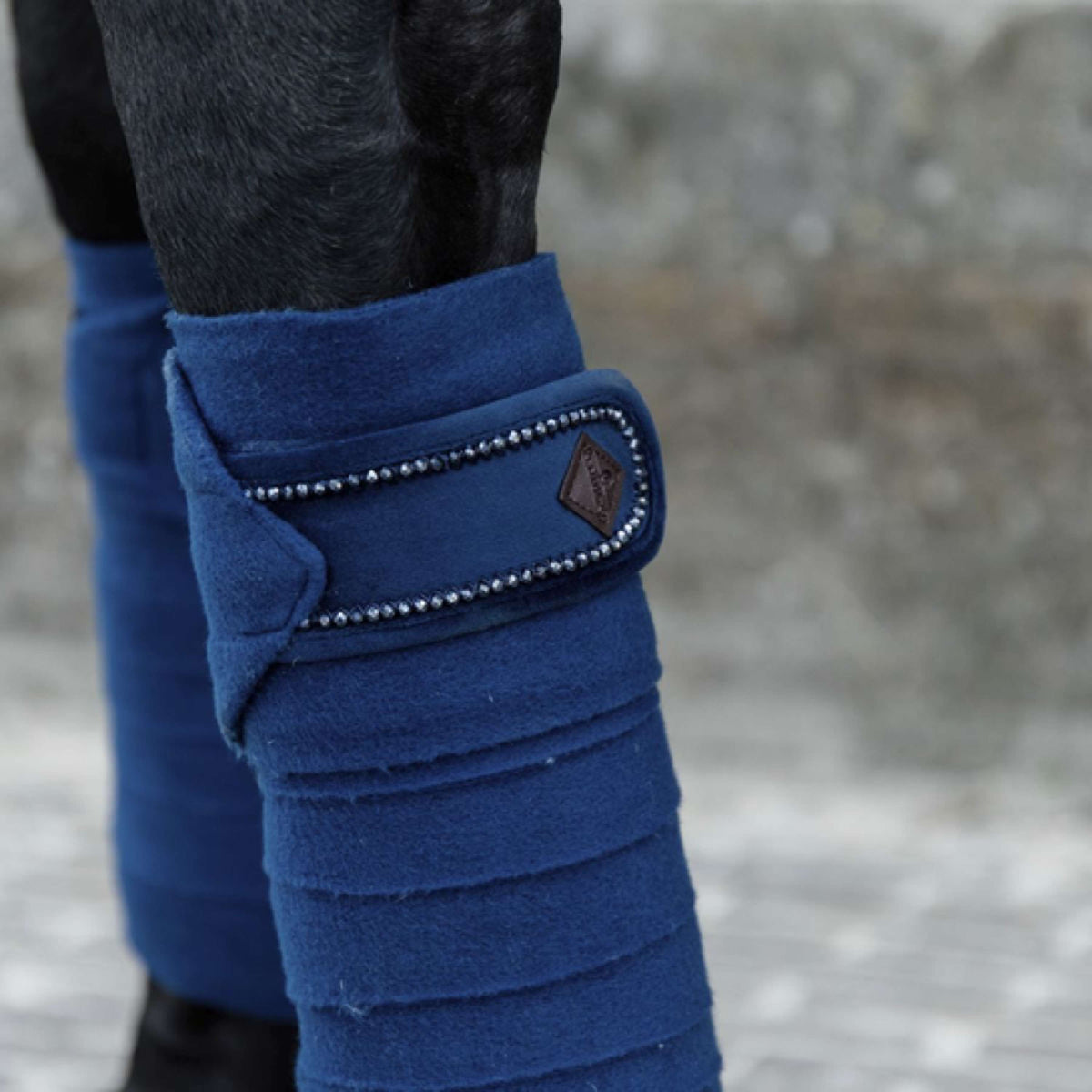 Kentucky Horsewear Vendajes Polar Fleece Velvet Pearls Navy