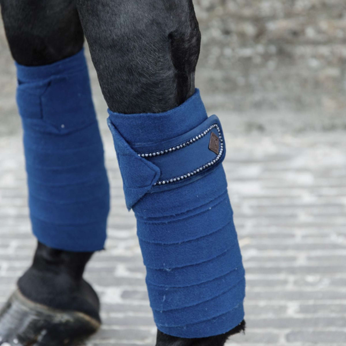 Kentucky Horsewear Vendajes Polar Fleece Velvet Pearls Navy