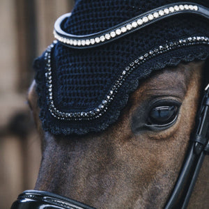 Kentucky Horsewear Cubre orejas Wellington Stone & Pearl Soundless Negro