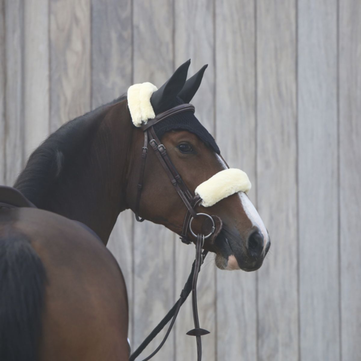 Kentucky Horsewear Funda para muserola Sheepskin Natural