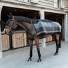 Kentucky Horsewear Manta de Forro Polar Heavy Square Stripes Negro Gris