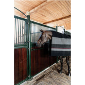 Kentucky Horsewear Manta de Forro Polar Heavy Square Stripes Negro Gris