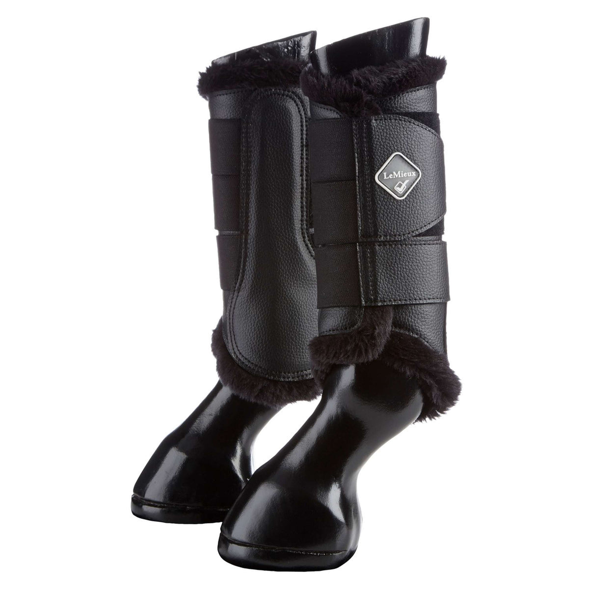 LeMieux Protectores de piernas Brushing Fleece Negro/Negro