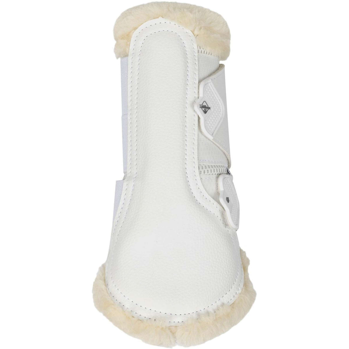 LeMieux Brushing Boots Fleece Edge Mesh Blanco<>Beige