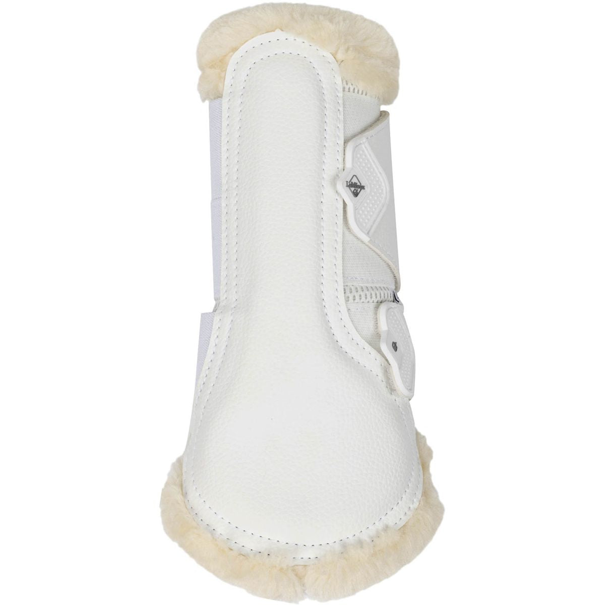 LeMieux Brushing Boots Fleece Edge Mesh Blanco<>Beige