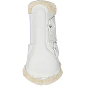 LeMieux Brushing Boots Fleece Edge Mesh Blanco<>Beige