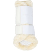 LeMieux Brushing Boots Fleece Edge Mesh Blanco<>Beige