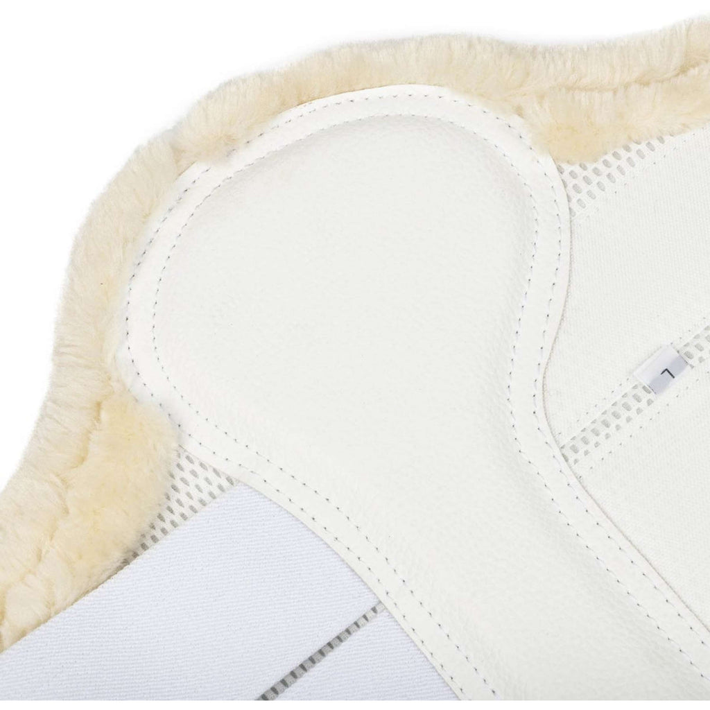 LeMieux Brushing Boots Fleece Edge Mesh Blanco/Beige
