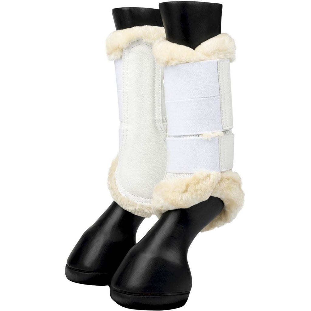 LeMieux Brushing Boots Fleece Edge Mesh Blanco/Beige