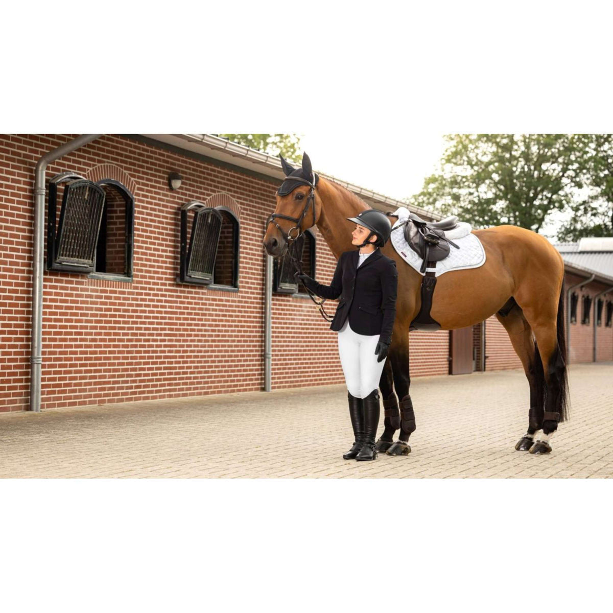 LeMieux Mantilla Crystal Contacto Cercano de Gamuza Blanco