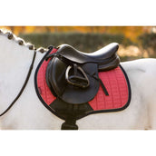 LeMieux Mantilla Mini Suede saltando Cranberry