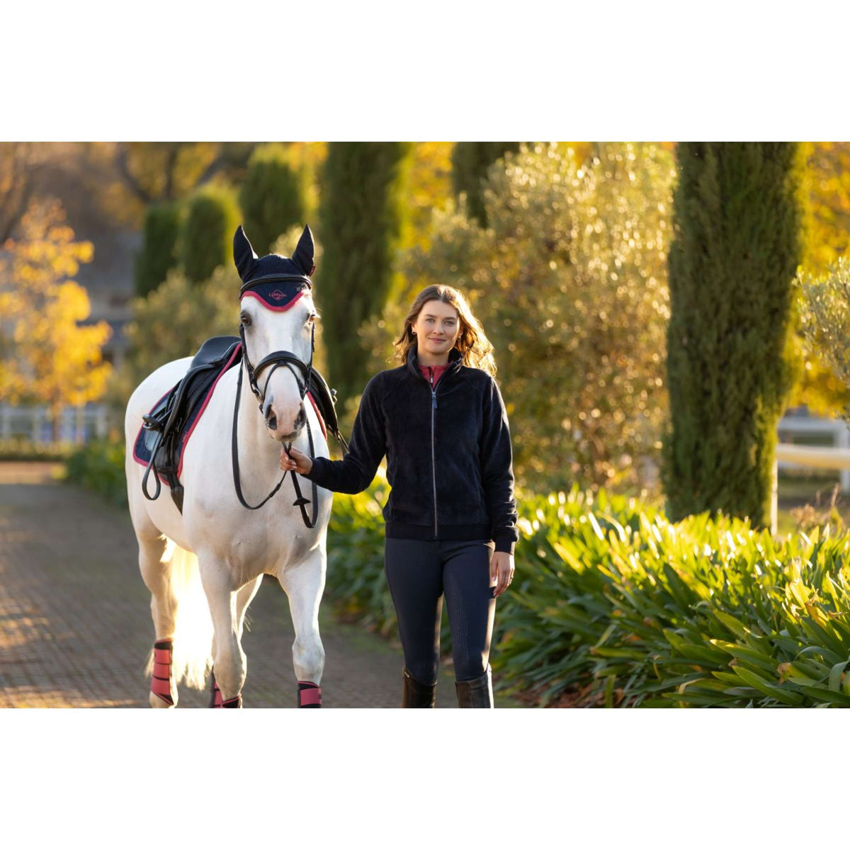 LeMieux Sudadera con capucha y cremallera Liberty Fleece Navy