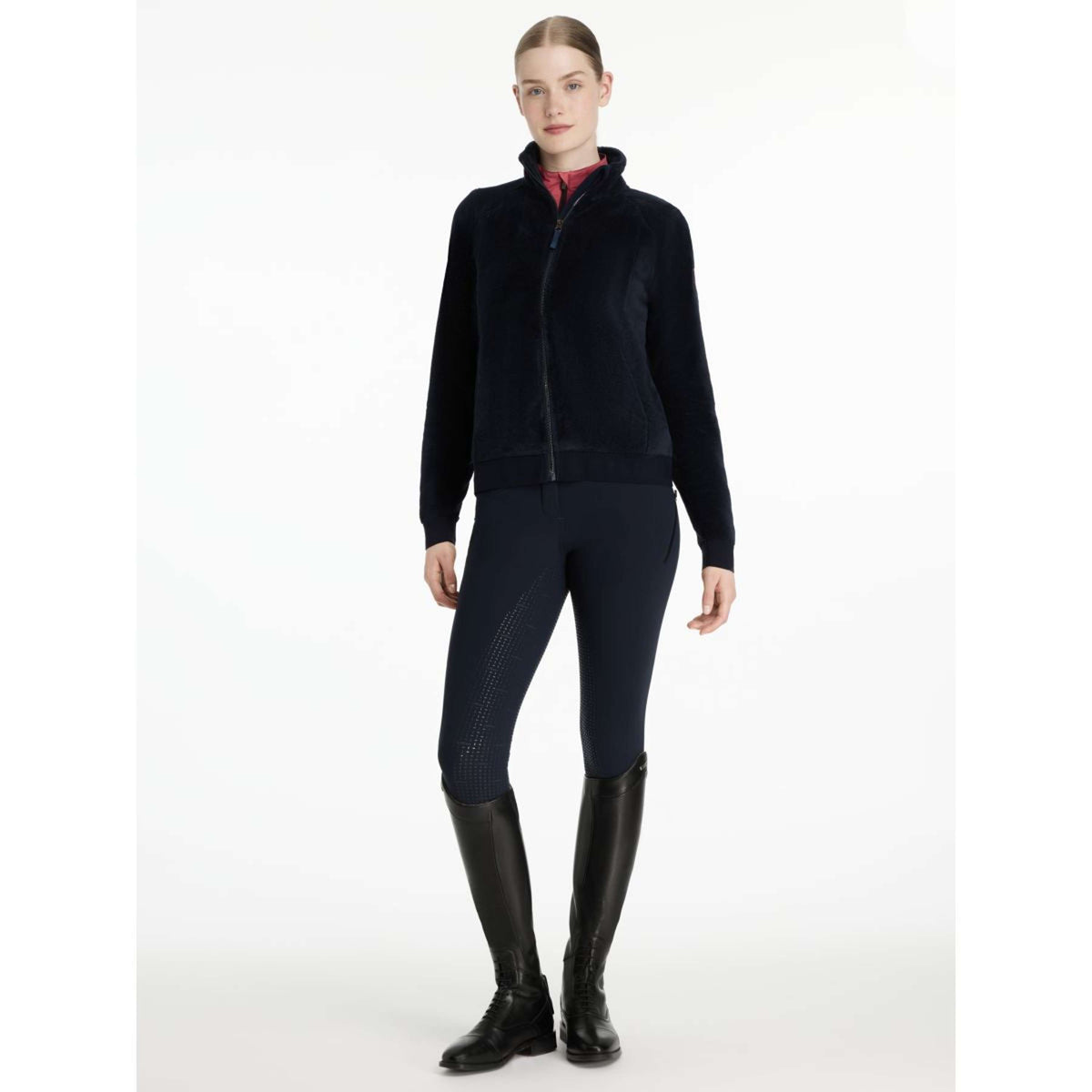 LeMieux Sudadera con capucha y cremallera Liberty Fleece Navy