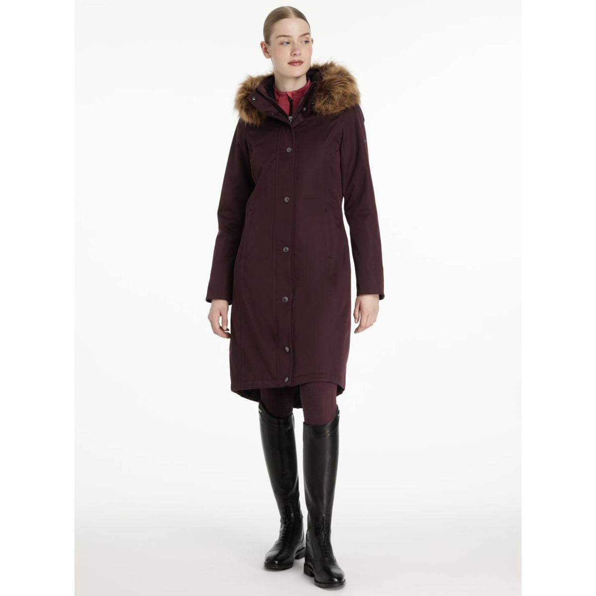 LeMieux Chaqueta Anya Waterproof Largo Color ES: Ciruela