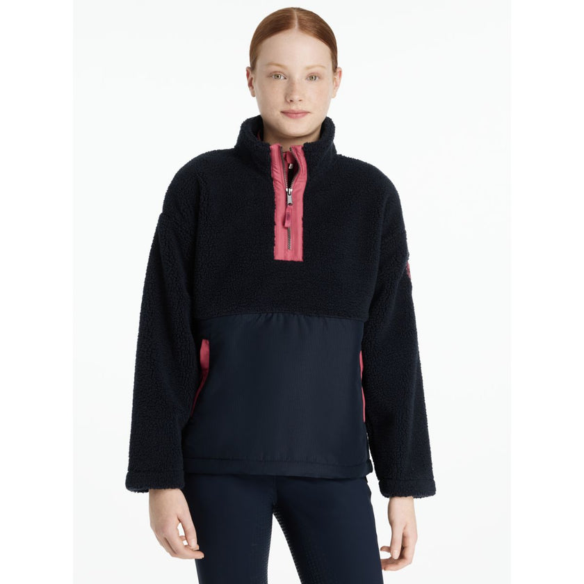 LeMieux Sweater Young Rider Tammy Teddy Fleece Navy