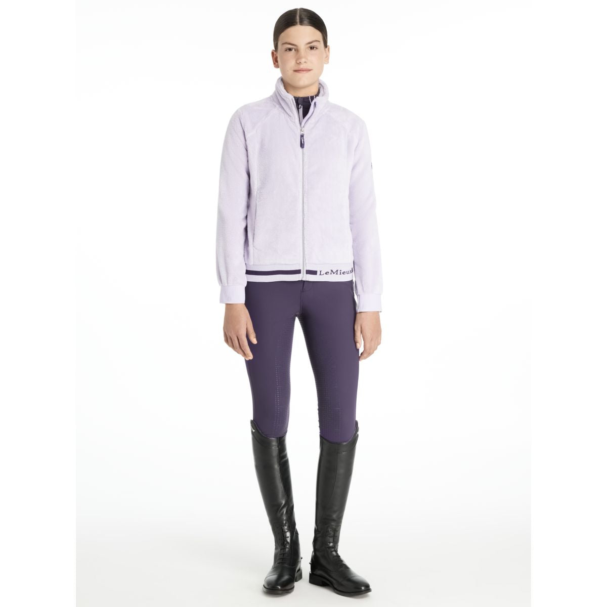 LeMieux Sudadera con capucha y cremallera Young Rider Libby Fleece Lilac