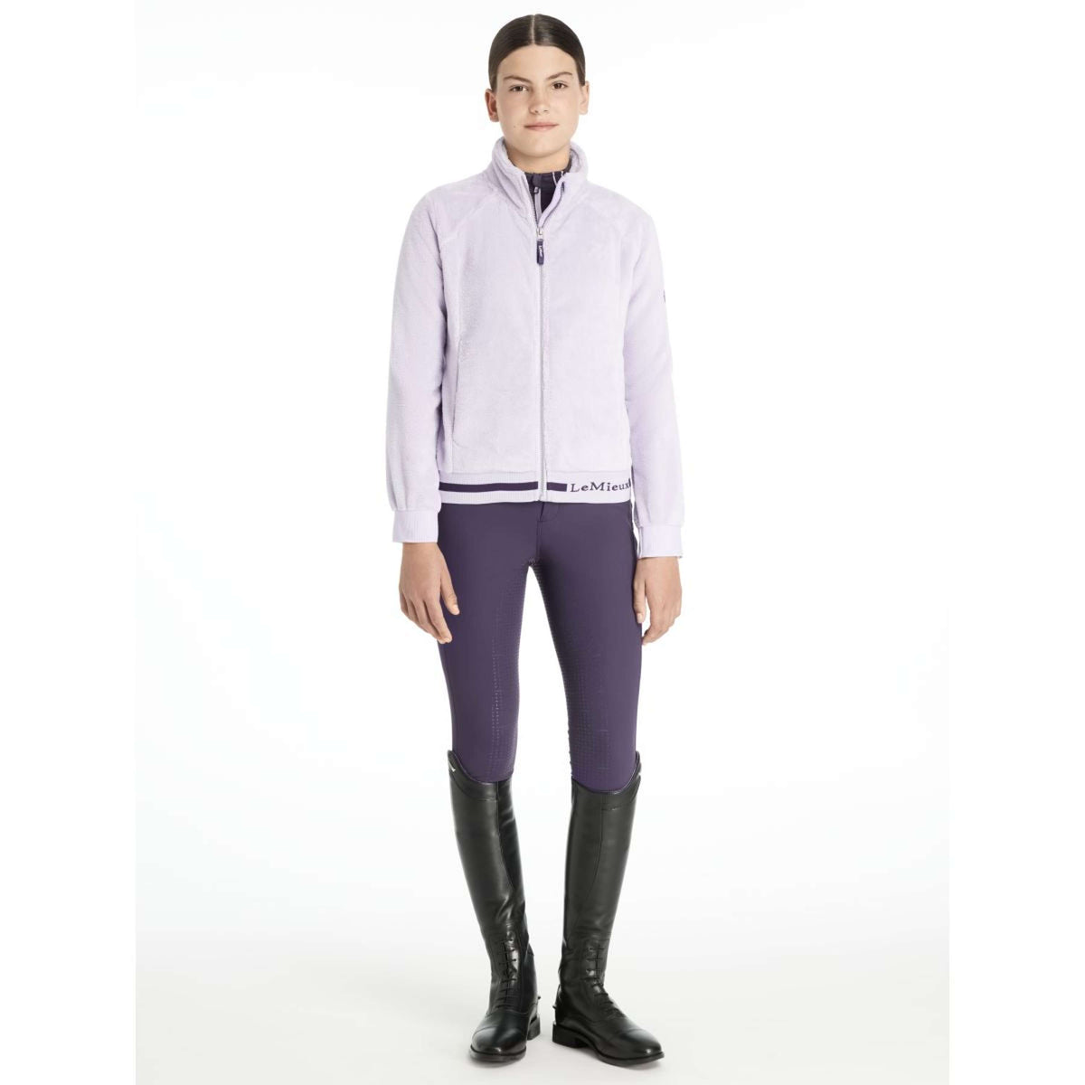 LeMieux Sudadera con capucha y cremallera Young Rider Libby Fleece Lilac