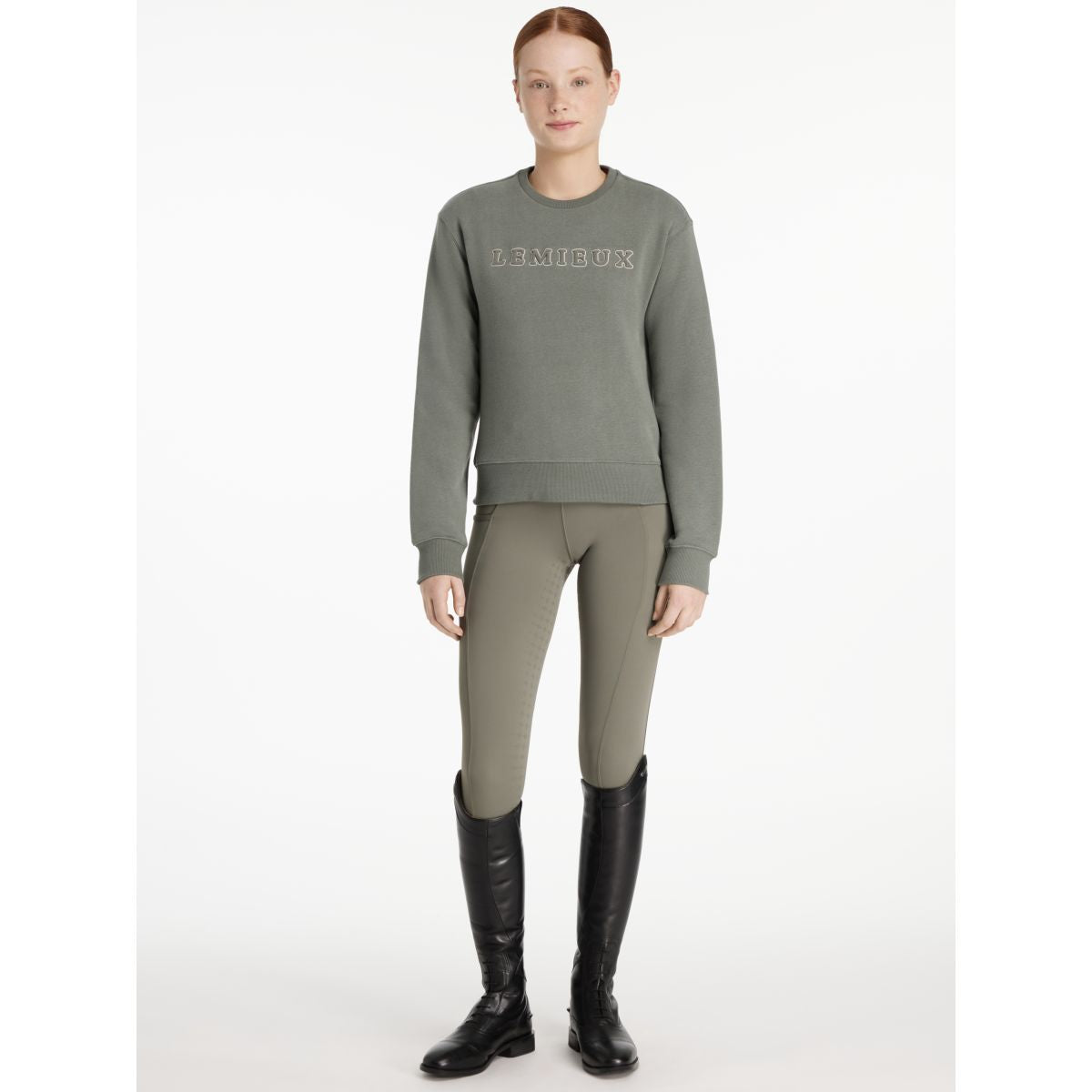 LeMieux Sweater Young Rider Carmen Crew Rosemary