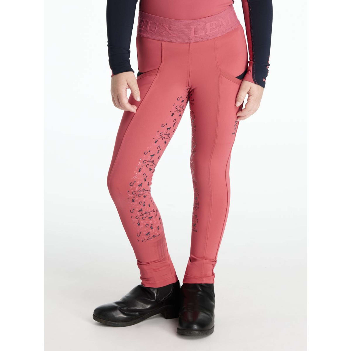 LeMieux Legging de Equitación Mini Full Grip Niños Cranberry