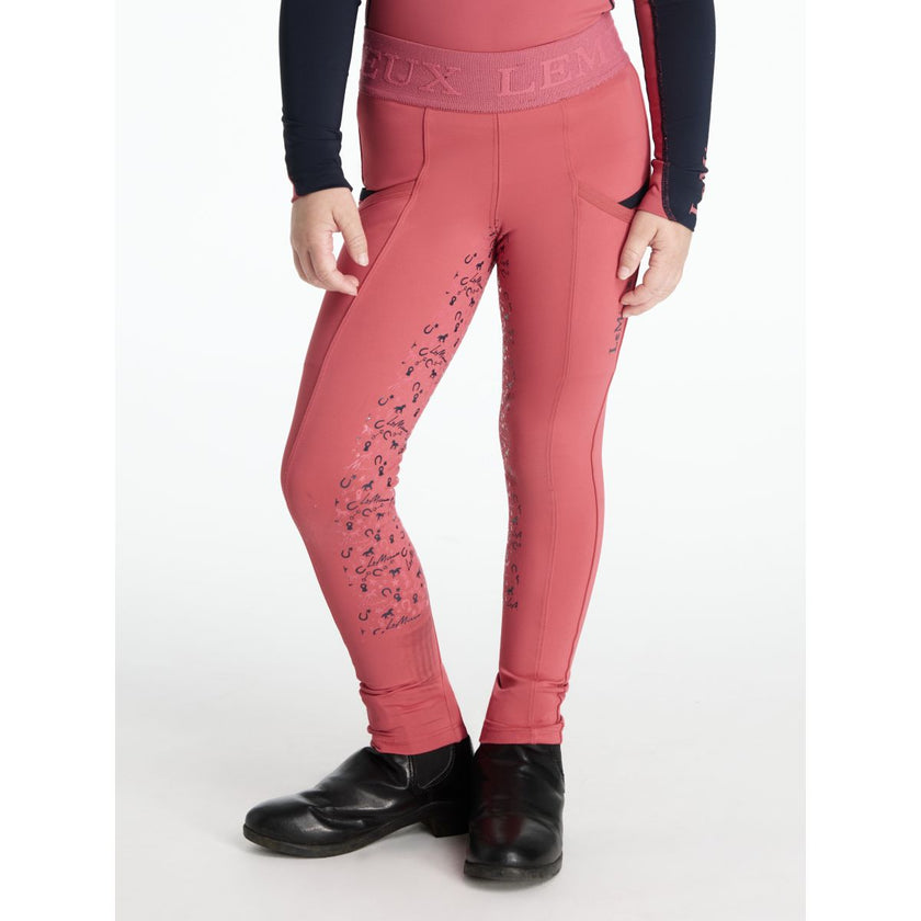 LeMieux Legging de Equitación Mini Full Grip Niños Cranberry