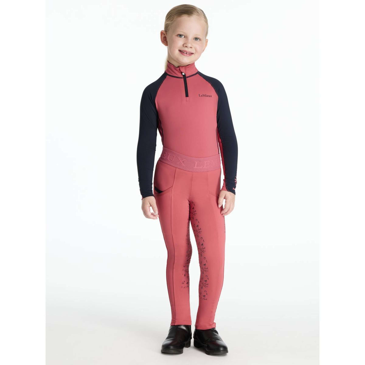 LeMieux Legging de Equitación Mini Full Grip Niños Cranberry
