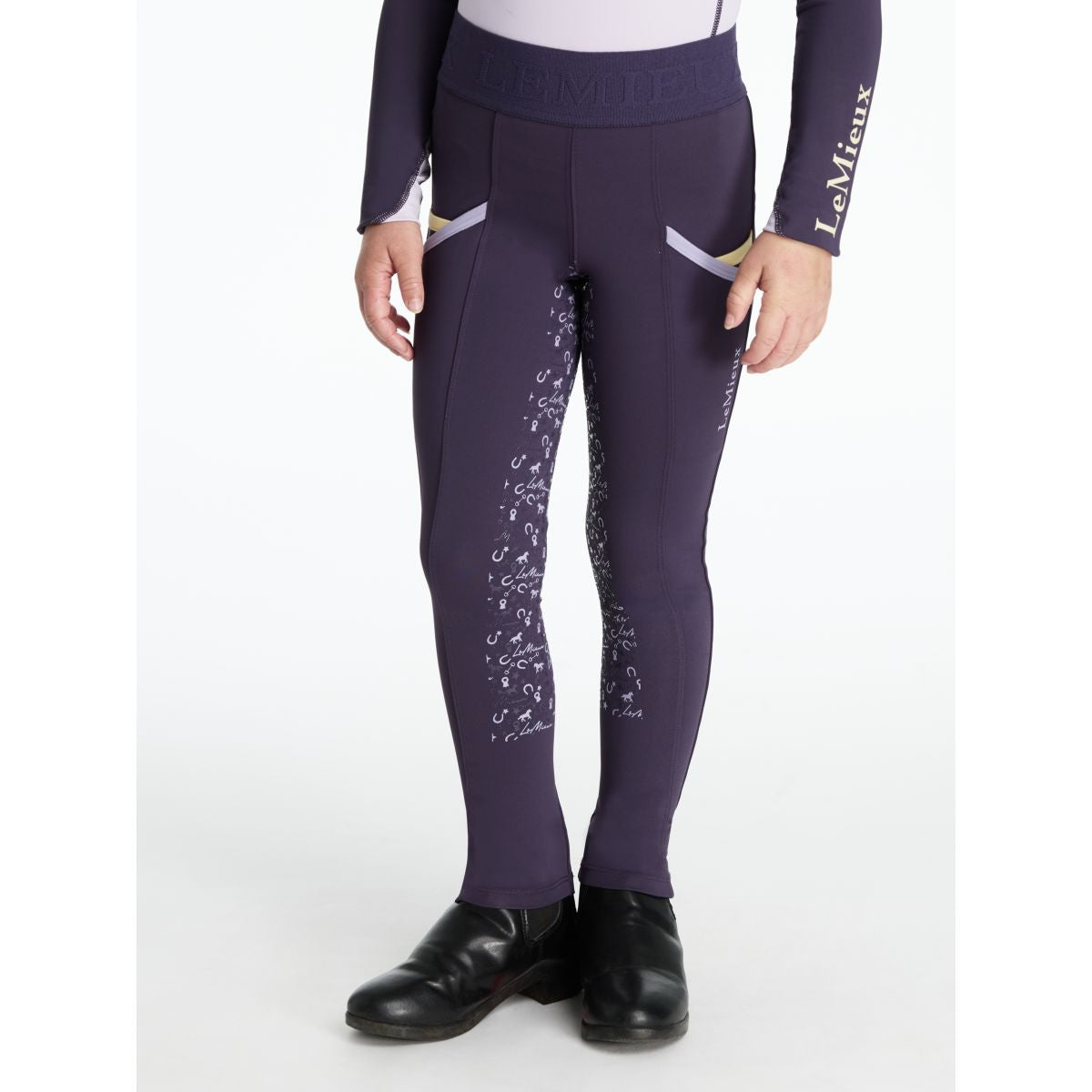 LeMieux Legging de Equitación Mini Full Grip Niños Juniper