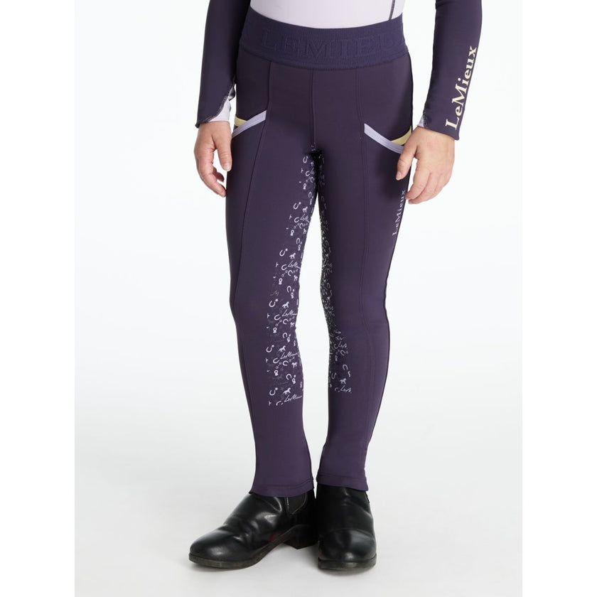 LeMieux Legging de Equitación Mini Full Grip Niños Juniper