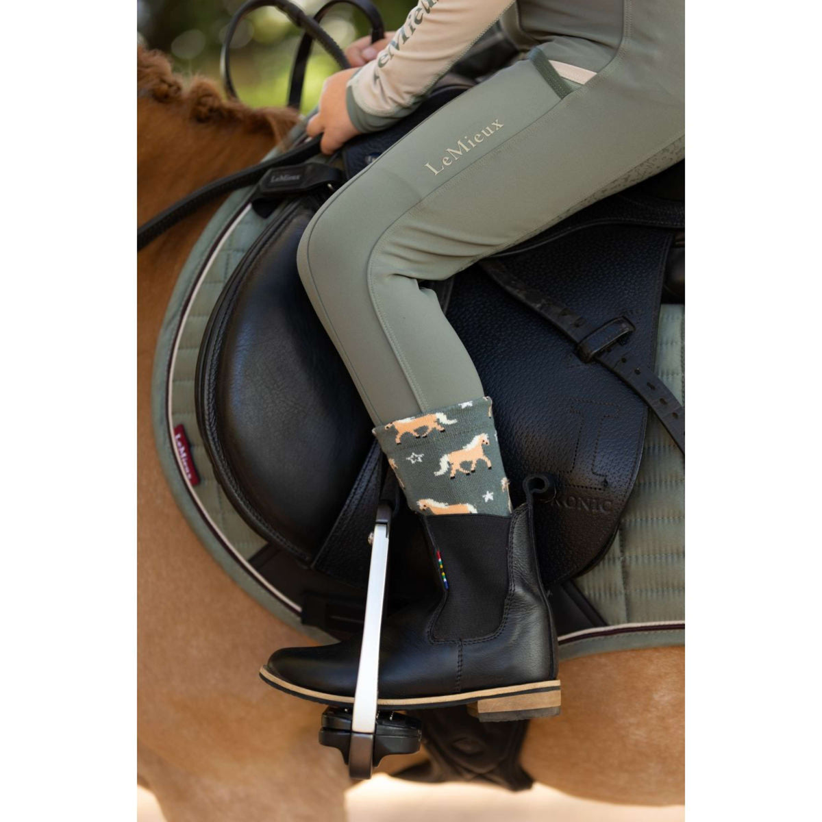 LeMieux Legging de Equitación Mini Full Grip Niños Rosemary