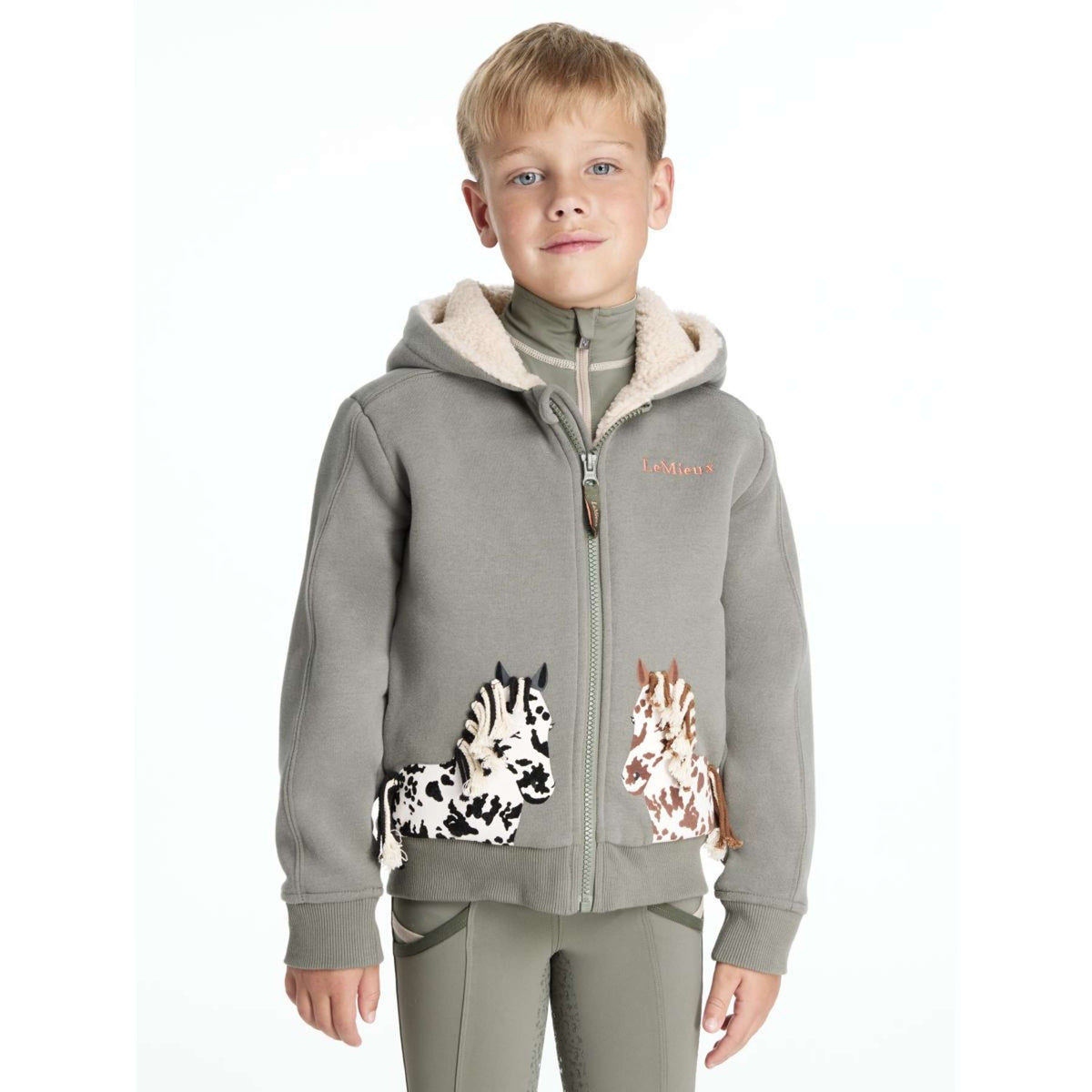 LeMieux Sudadera con capucha y cremallera Mini Charlie Pony Niños Rosemary