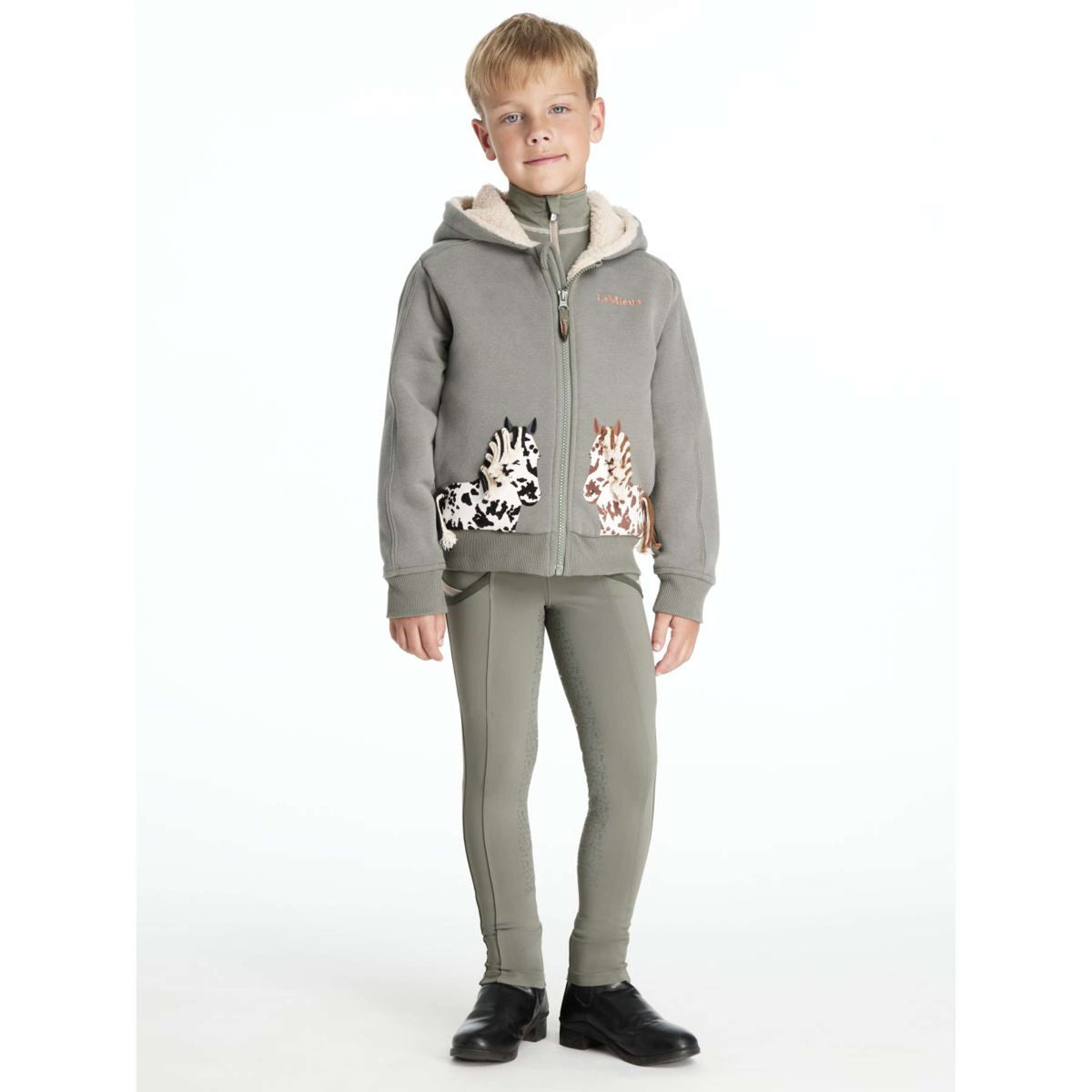 LeMieux Sudadera con capucha y cremallera Mini Charlie Pony Niños Rosemary