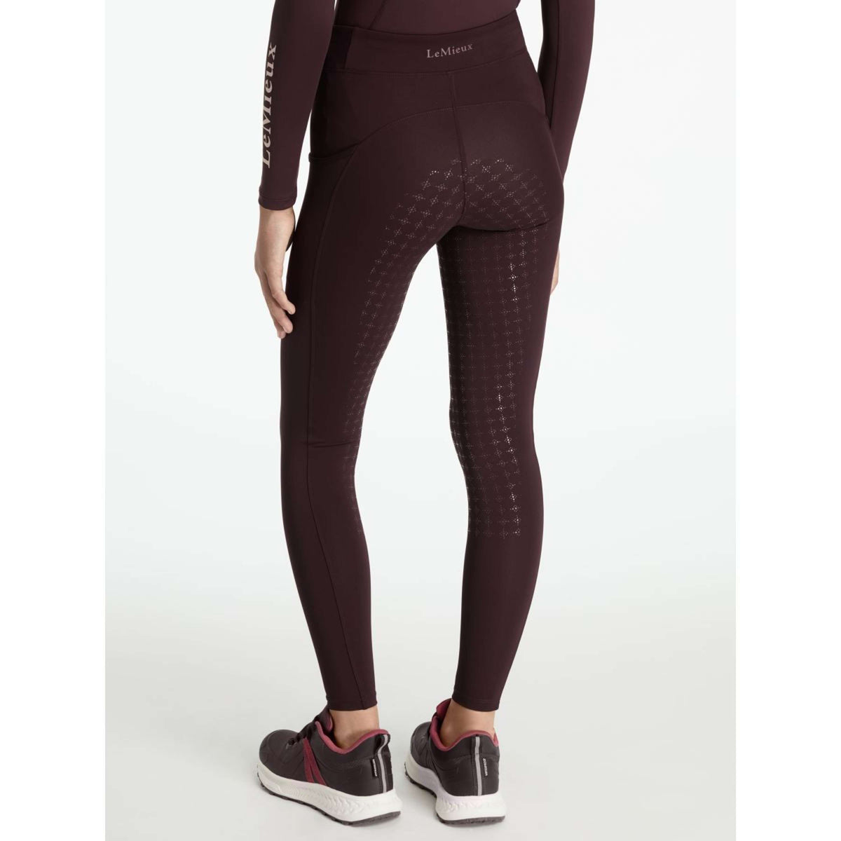 LeMieux Legging de Equitación Young Rider Orla Full Grip Color ES: Ciruela