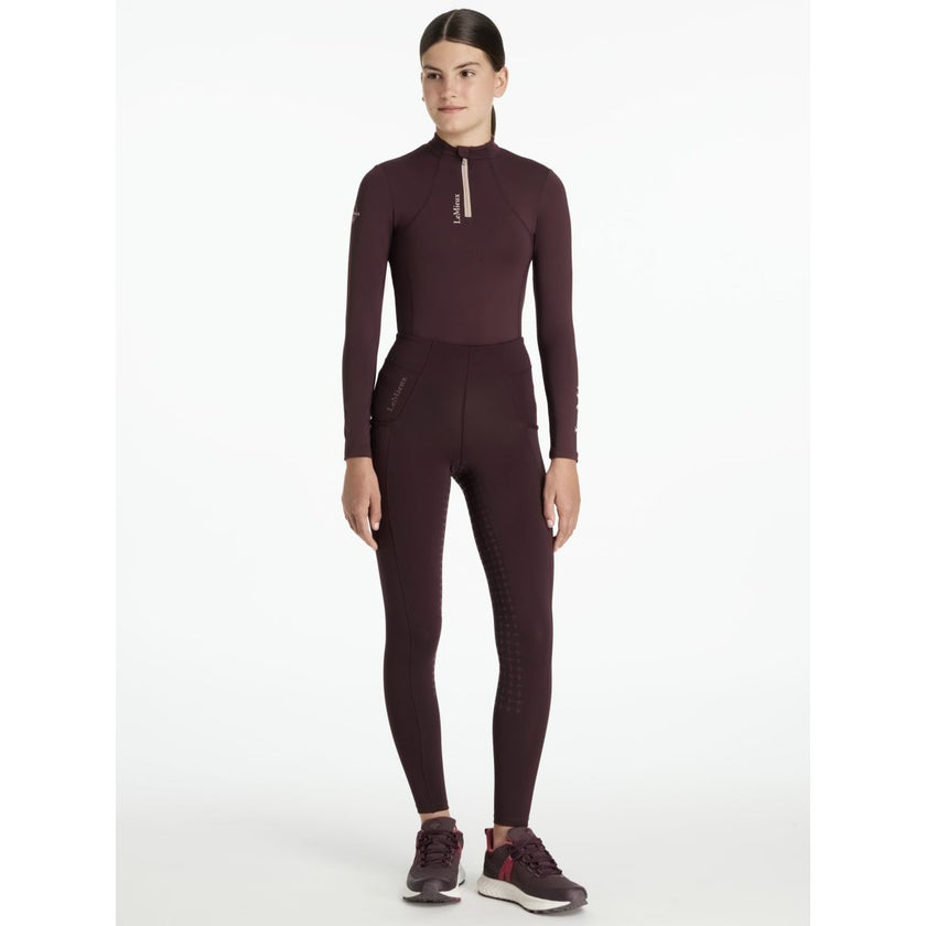 LeMieux Legging de Equitación Young Rider Orla Full Grip Color ES: Ciruela