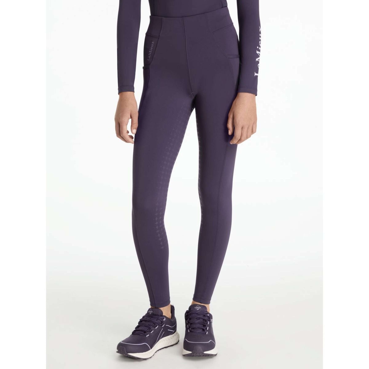 LeMieux Legging de Equitación Young Rider Orla Full Grip Juniper